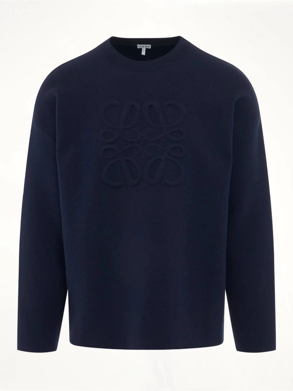 Loewe Navy Embossed Anagram Crewneck Sweater